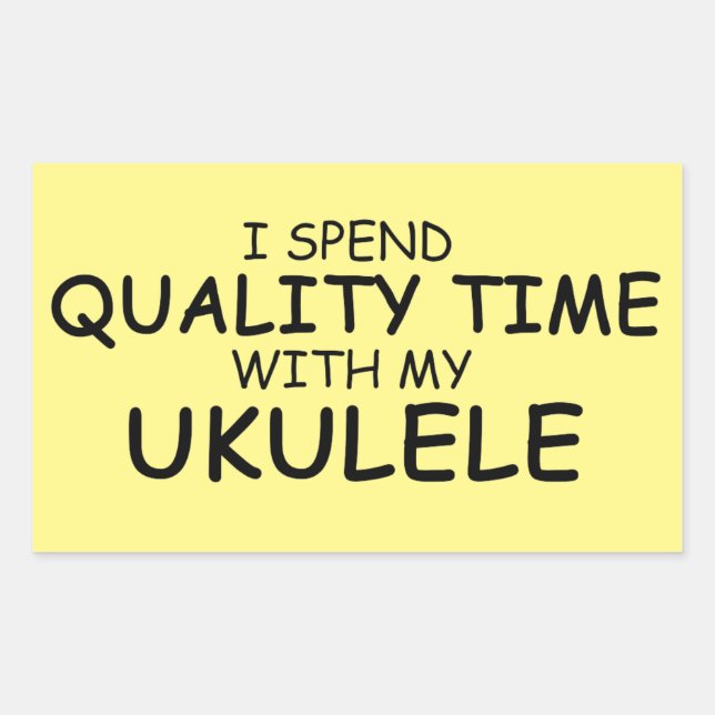 Quality Time Ukulele Rectangular Sticker (Front)