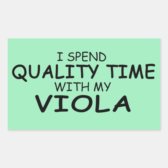 Quality Time Viola Rectangular Sticker (Front)