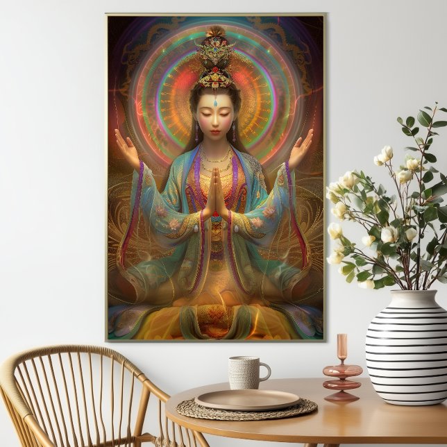 Quan Yin Colourful Psychedelic Goddess Art Poster (Creator Uploaded)