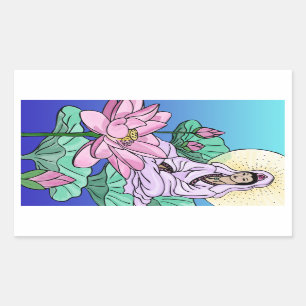 Quan Yin (Kuan Yin) in the Lotus Rectangular Sticker