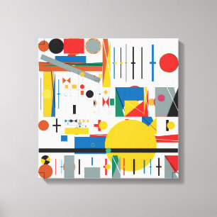 Quantum Bauhaus Geometric Pattern Canvas Print