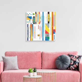 Quantum Bauhaus Geometric Pattern Canvas Print