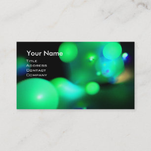 QUANTUM BUBBLES 2 MONOGRAM Vibrant black green Business Card