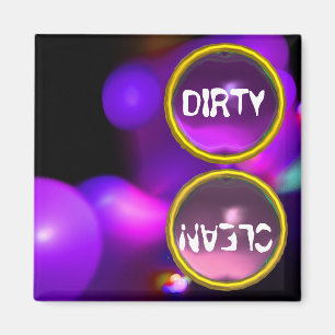 QUANTUM BUBBLES AND PURPLE PINK GEMS Dirty Clean Magnet