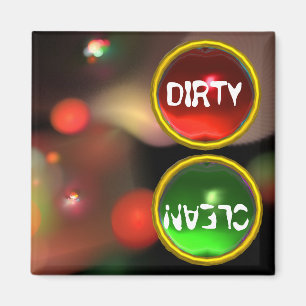QUANTUM BUBBLES AND RED GREEN GEMS Dirty Clean Magnet