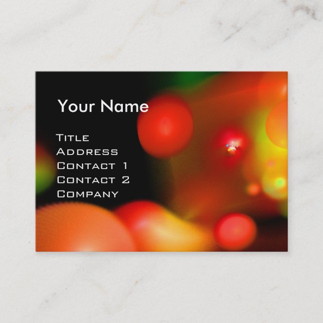QUANTUM BUBBLES  MONOGRAM Vibrant pink red Business Card (Front)