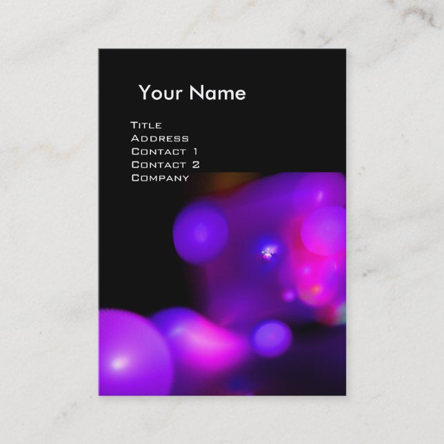 QUANTUM BUBBLES  MONOGRAM Vibrant purple Business Card (Front)