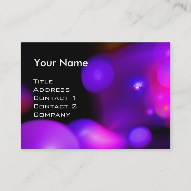 QUANTUM BUBBLES  MONOGRAM Vibrant purple Business Card (Front)