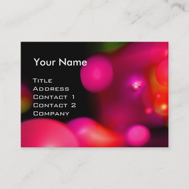QUANTUM BUBBLES  MONOGRAM Vibrant red Business Card (Front)
