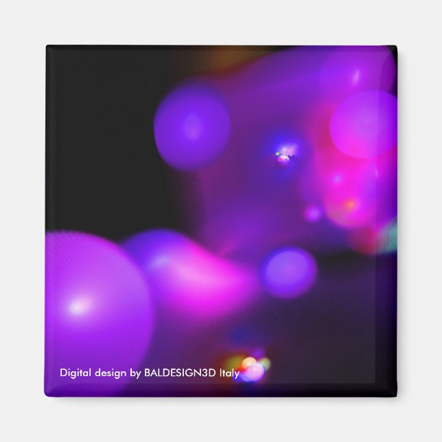 QUANTUM BUBBLES red violet Magnet (Front)