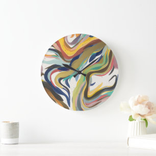 Quantum Chaos Mandala Art Large Clock