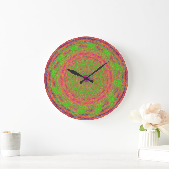 Quantum Eigenstate Mandala Pattern  Large Clock (Home)