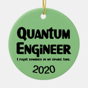 Quantum Engineer Zombie Fighter Ceramic Tree Decoration