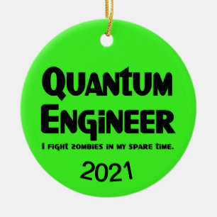 Quantum Engineer Zombie Fighter Ceramic Tree Decoration
