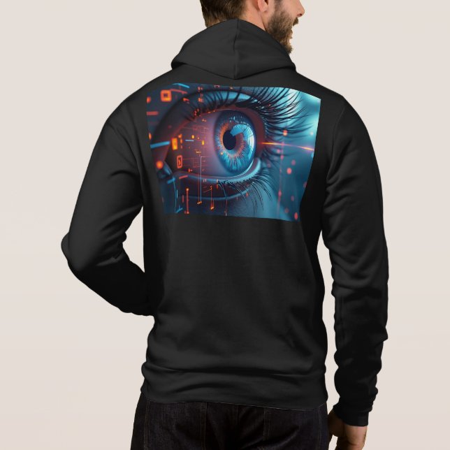 Quantum Eye men black Bella hooded sweatshirt (Back)