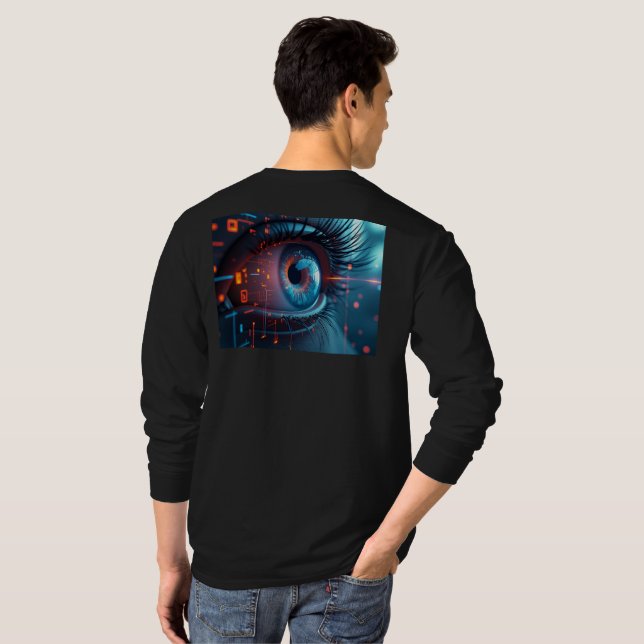 Quantum Eye men long sleeve black T-shirt back (Back Full)