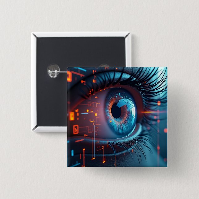 Quantum Eye square button (Front & Back)