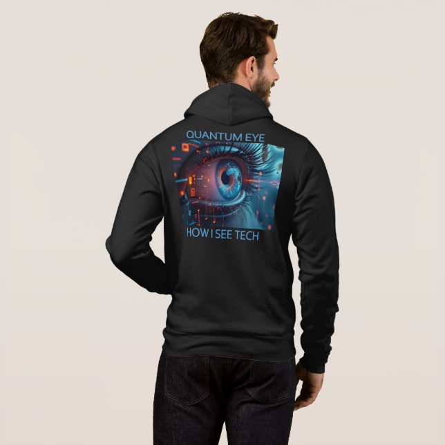 Quantum Eye tech men Bella black hoodie (Back Full)