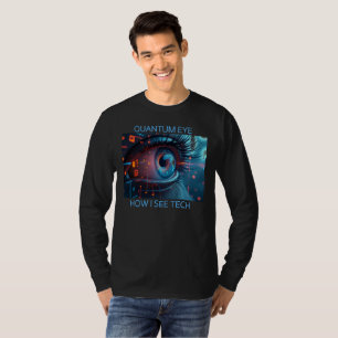 Quantum Eye tech men black long sleeve T-shirt