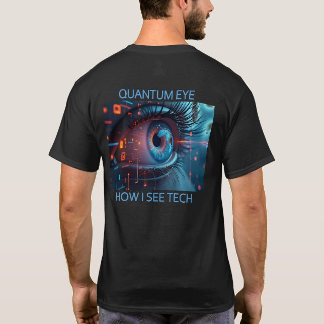 Quantum Eye tech men black T-shirt back (Back)