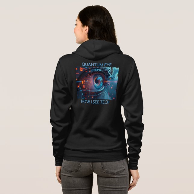 Quantum Eye tech women Bella black hoodie (Back Full)
