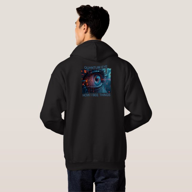 Quantum Eye Things men black hoodie back (Back Full)