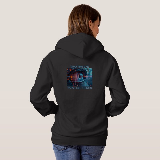 Quantum Eye Things women black hoodie back (Back Full)
