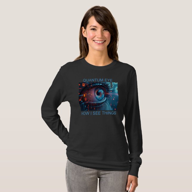 Quantum Eye things women black long sleeve T-shirt (Front Full)