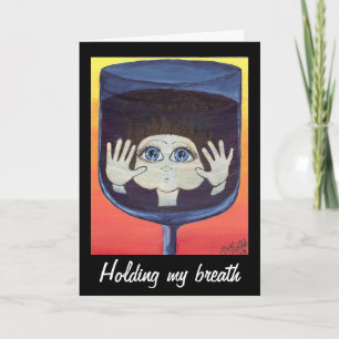 Quantum Kid in Wine Glass Thinking of You Card
