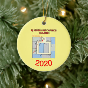 Quantum Mechanics Building Ceramic Tree Decoration