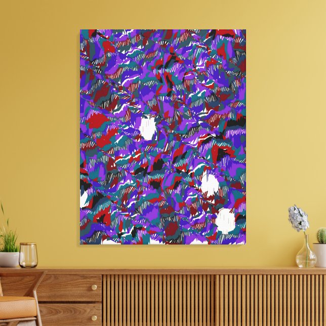 Quantum Mechanics Colours Flowing Pattern  Canvas Print (Insitu(LivingRoom))