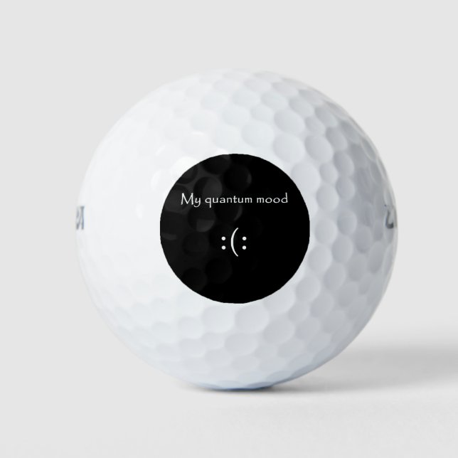quantum mood, funny quantum physics golf balls (Front)
