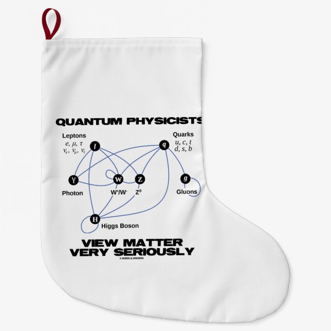 Quantum Physicists View Matter Very Seriously Large Christmas Stocking (Front)