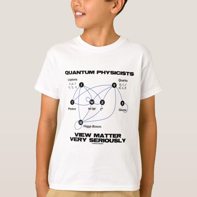 Quantum Physicists View Matter Very Seriously T-Shirt (Front)