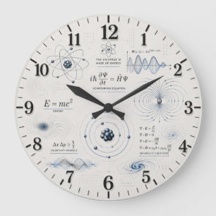 Quantum Physics Science Classroom Large Clock