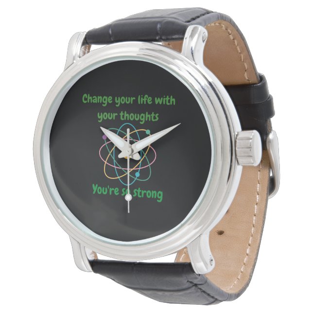 Quantum Physics Theory Unisex Men Women Cool Black Watch (Angled)