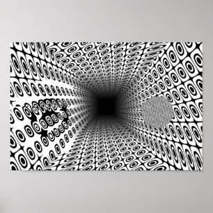 Quantum Ramanujan Tunnel Geometric OP Art Pattern  Poster