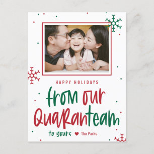 Quaranteam EDITABLE COLOR Holiday Card Postcard
