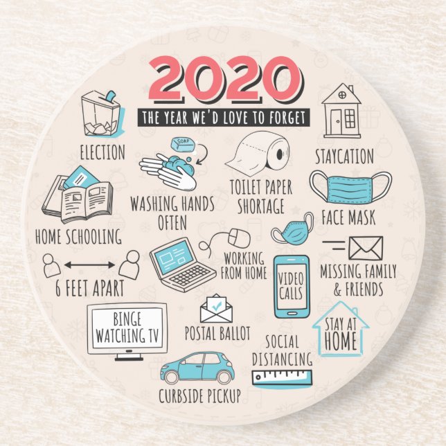 Quarantine 2020 Activities Commemorative Coaster (Front)
