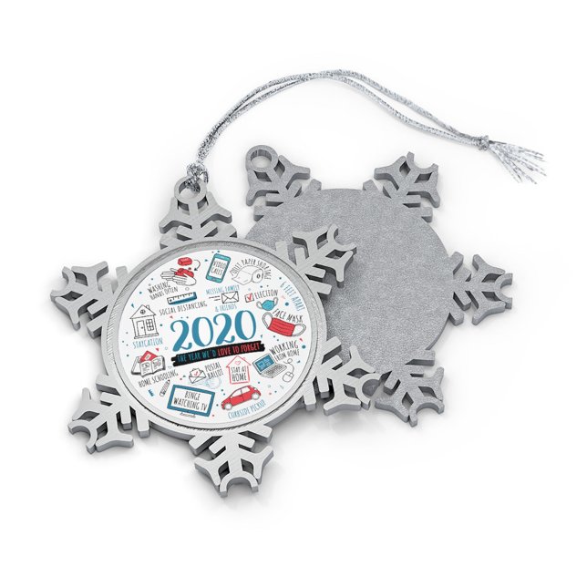 Quarantine 2020 Year To Forget Commemorative Snowflake Pewter Christmas Ornament (Creator Uploaded)