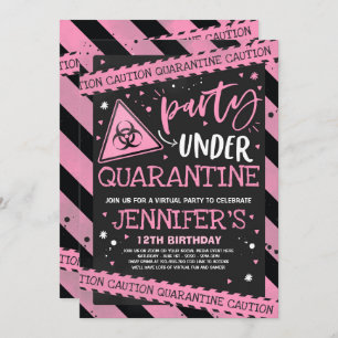 Quarantine Birthday Party Invitation Virtual Zoom