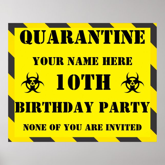 Quarantine Birthday Sign (Front)
