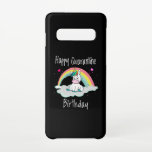 Quarantine Birthday Unicorn rainbow Samsung Galaxy Case<br><div class="desc">Cute Unicorn Quarantine Birthday design. A lovely and magical Unicorn is sitting on a cloud with a rainbow in the background. Great Birthday Gift idea. Good for the old and the young.</div>