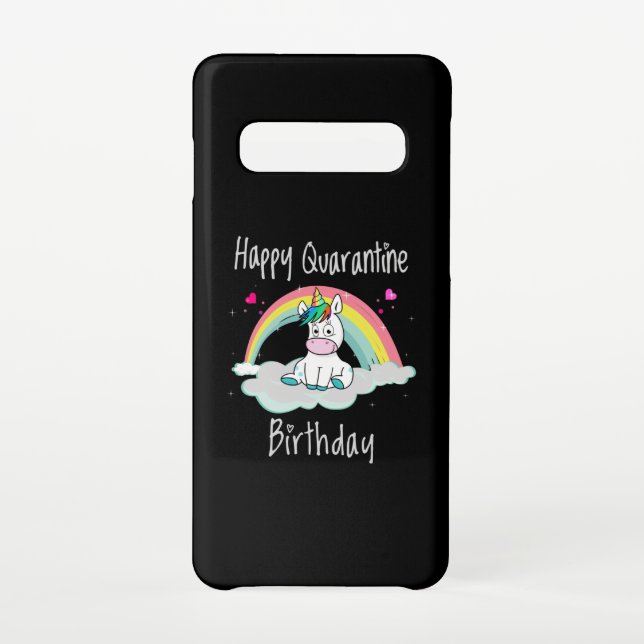 Quarantine Birthday Unicorn rainbow Samsung Galaxy Case (Back)
