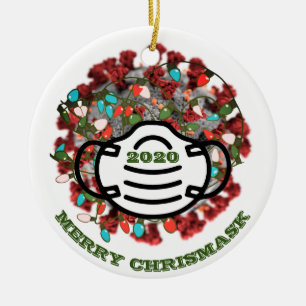 Quarantine Christmas Tree 2020 Lit Covid Pathogen Ceramic Tree Decoration