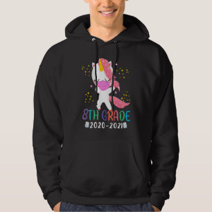 Quarantine Dabbing 8th grade Unicorn Back to Schoo Hoodie