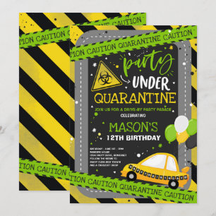 Quarantine Drive-By Birthday Party Parade Invitation