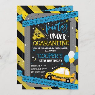 Quarantine Drive-By Birthday Party Parade Invitation