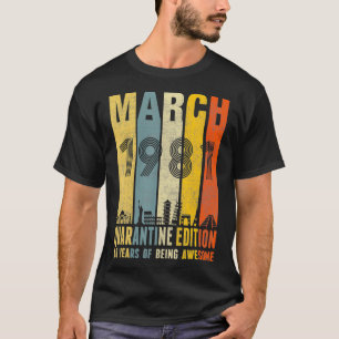 Quarantine Edition March 1981 40th Birthday Gift V T-Shirt