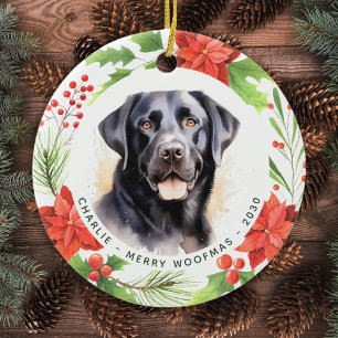Quarantine Face Mask Santa Dog 2020 Pandemic Ceramic Tree Decoration